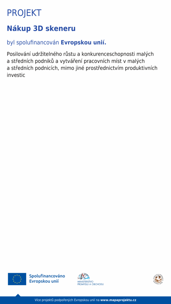letacek_projekt_EU_3D_skener Představení projektu "Nákup 3D skeneru" spolufinancovaného z EU